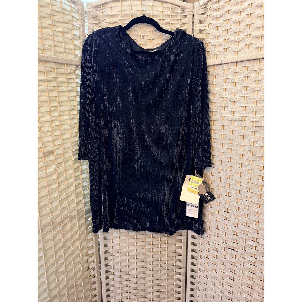 Sherade Nites Women’s Size 14 Black Sparkle Dress Gold Metallic Party NWT